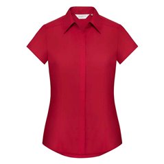 Russell Collection Ladies Cap Sleeve Fitted Poplin Shirt