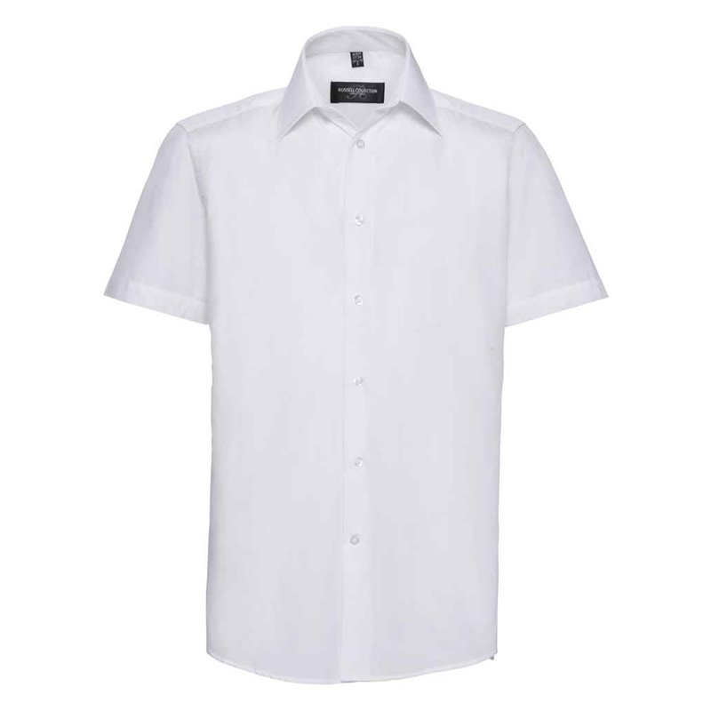 Russell Collection Short Sleeve Tailored Poplin Shirt