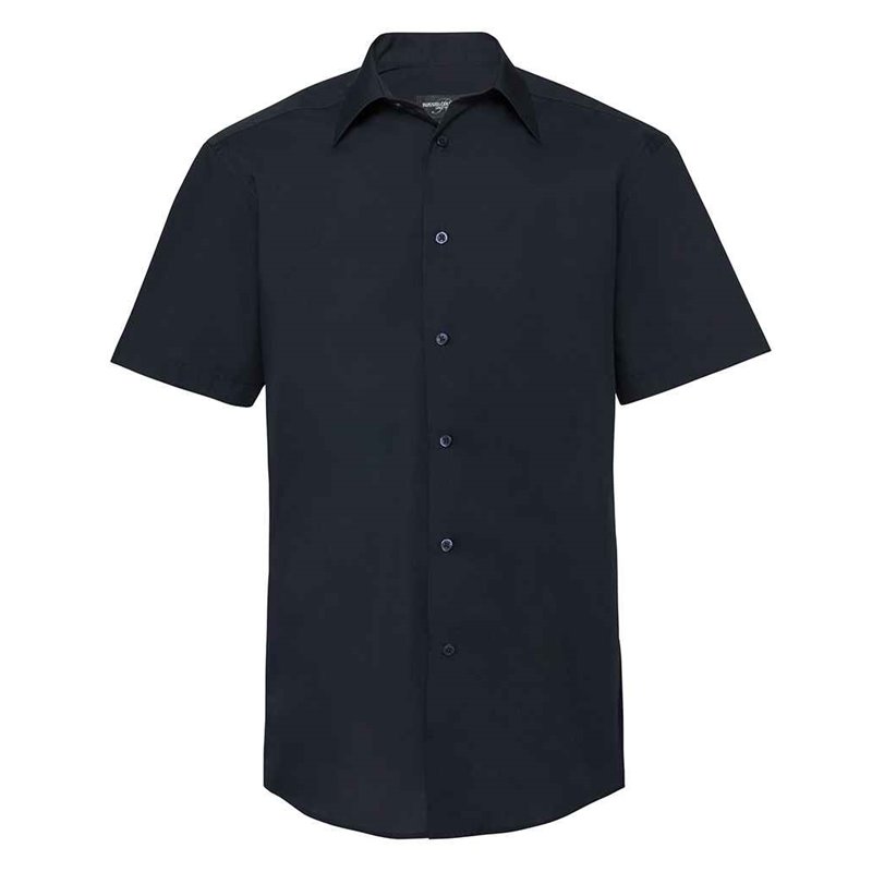 Russell Collection Short Sleeve Tailored Poplin Shirt