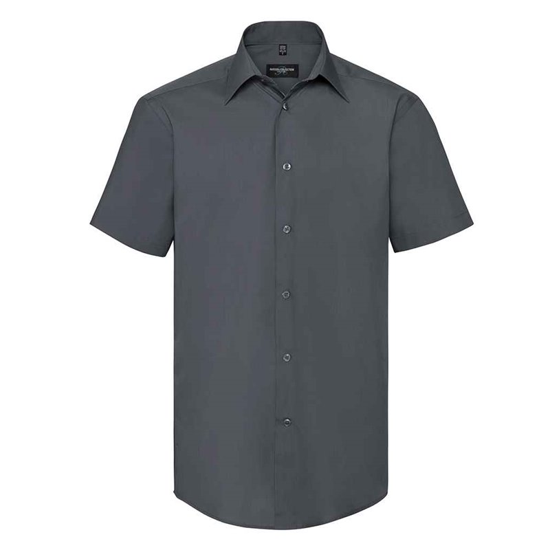 Russell Collection Short Sleeve Tailored Poplin Shirt