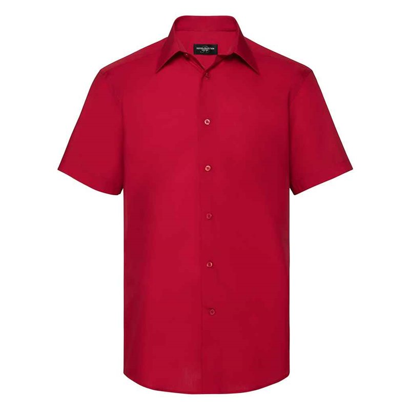 Russell Collection Short Sleeve Tailored Poplin Shirt