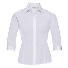 Russell Collection Ladies 3/4 Sleeve Fitted Poplin Shirt