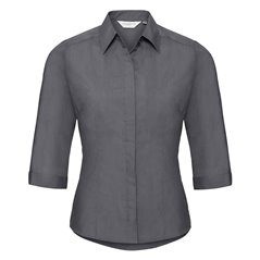 Russell Collection Ladies 3/4 Sleeve Fitted Poplin Shirt