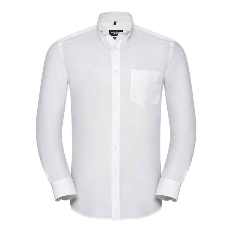Russell Collection Tailored Long Sleeve Oxford Shirt