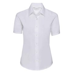Russell Collection Ladies Short Sleeve Easy Care Oxford Shirt