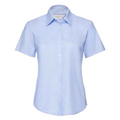 Russell Collection Ladies Short Sleeve Easy Care Oxford Shirt