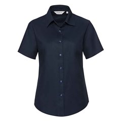 Russell Collection Ladies Short Sleeve Easy Care Oxford Shirt