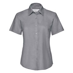 Russell Collection Ladies Short Sleeve Easy Care Oxford Shirt