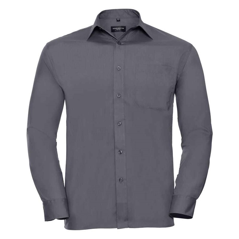 Russell Collection Long Sleeve Easy Care Poplin Shirt