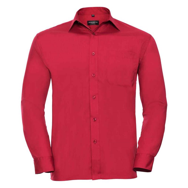 Russell Collection Long Sleeve Easy Care Poplin Shirt