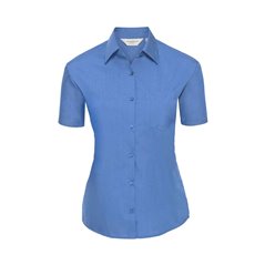 Russell Collection Ladies Short Sleeve Easy Care Poplin Shirt