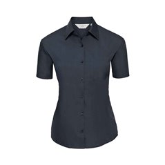 Russell Collection Ladies Short Sleeve Easy Care Poplin Shirt