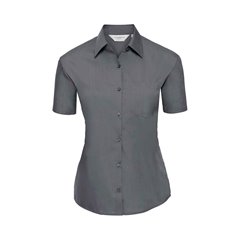 Russell Collection Ladies Short Sleeve Easy Care Poplin Shirt