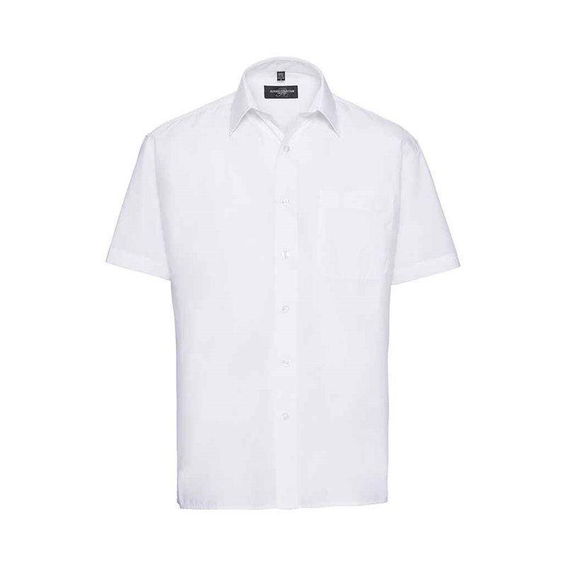Russell Collection Short Sleeve Easy Care Poplin Shirt