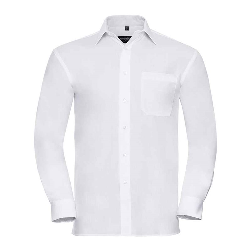 Russell Collection Long Sleeve Easy Care Cotton Poplin Shirt