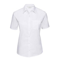 Russell Collection Ladies Short Sleeve Easy Care Cotton Poplin Shirt