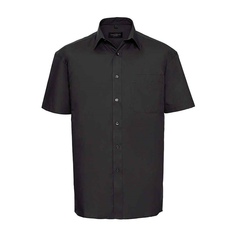 Russell Collection Short Sleeve Easy Care Cotton Poplin Shirt