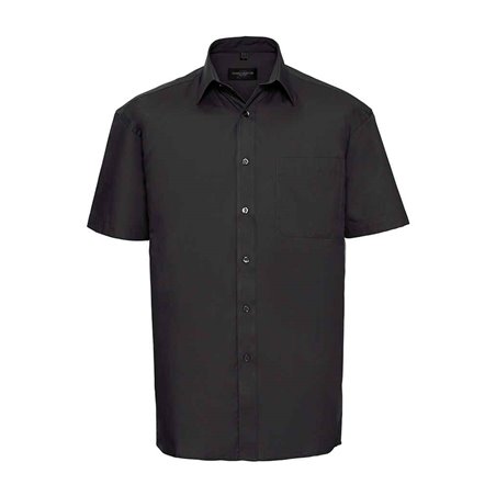 Russell Collection Short Sleeve Easy Care Cotton Poplin Shirt