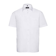 Russell Collection Short Sleeve Easy Care Cotton Poplin Shirt