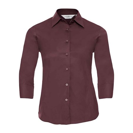 Russell Collection Ladies 3/4 Sleeve Easy Care Fitted Shirt