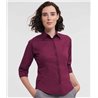 Russell Collection Ladies 3/4 Sleeve Easy Care Fitted Shirt