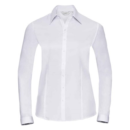 Russell Collection Ladies Long Sleeve Herringbone Shirt