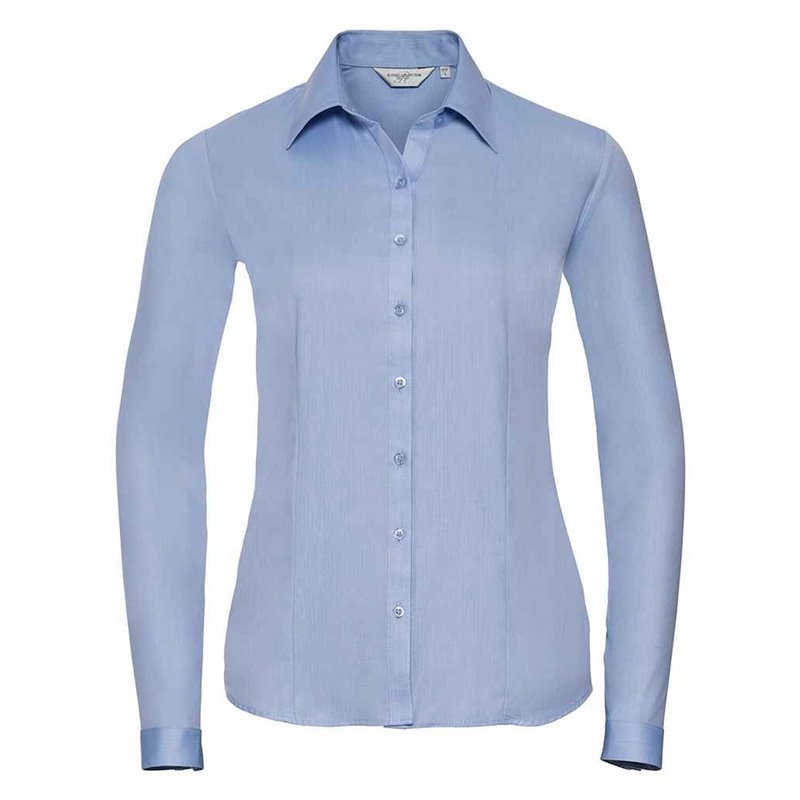 Russell Collection Ladies Long Sleeve Herringbone Shirt