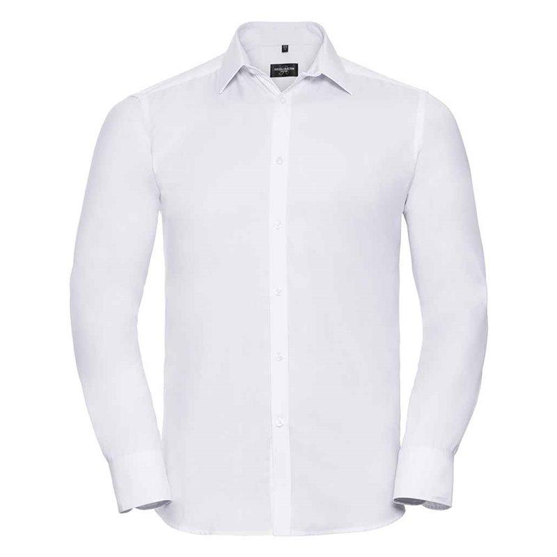 Russell Collection Long Sleeve Herringbone Shirt