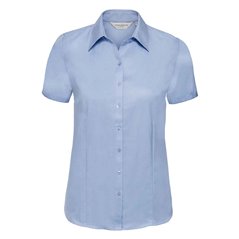 Russell Collection Ladies Short Sleeve Herringbone Shirt