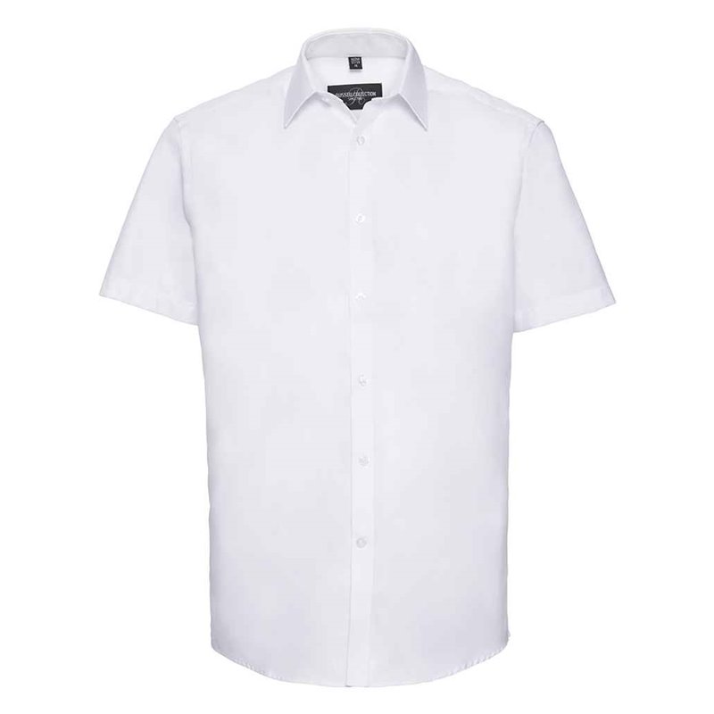 Russell Collection Short Sleeve Herringbone Shirt