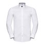 Russell Collection Long Sleeve Contrast Herringbone Shirt