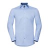 Russell Collection Long Sleeve Contrast Herringbone Shirt