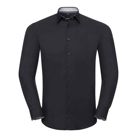 Russell Collection Long Sleeve Contrast Ultimate Stretch Shirt