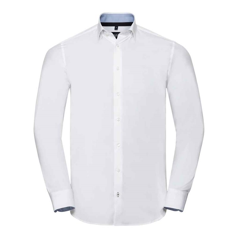 Russell Collection Long Sleeve Contrast Ultimate Stretch Shirt