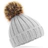 Beechfield Infant Faux Fur Pom Pom Chunky Beanie