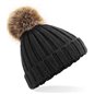 Beechfield Junior Faux Fur Pom Pom Chunky Beanie