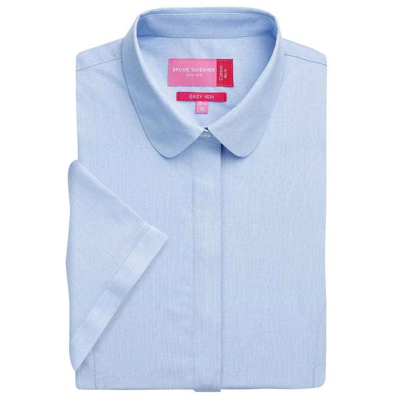 Brook Taverner Ladies Soave Short Sleeve Poplin Shirt