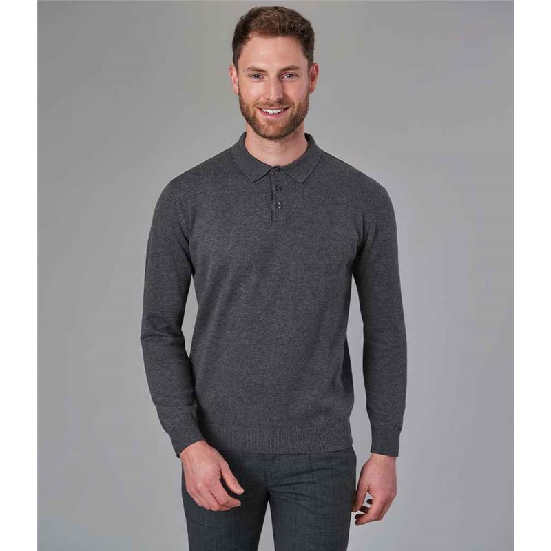 Brook Taverner Casper Knitted Long Sleeve Polo Shirt