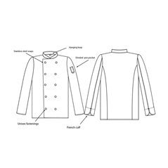 Dennys Long Sleeve Press Stud Chef's Jacket