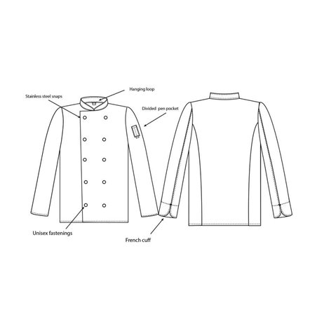 Dennys Long Sleeve Press Stud Chef's Jacket