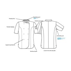 Dennys Ladies Short Sleeve Premium Chef's Jacket
