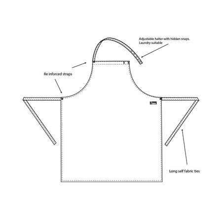Dennys Cross Dyed Denim Bib Apron with Pocket