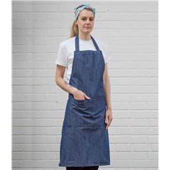 Dennys Cross Dyed Denim Bib Apron with Pocket