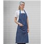 Dennys Cross Dyed Denim Bib Apron with Pocket