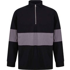 Front Row Panelled 1/4 Zip Neck Top