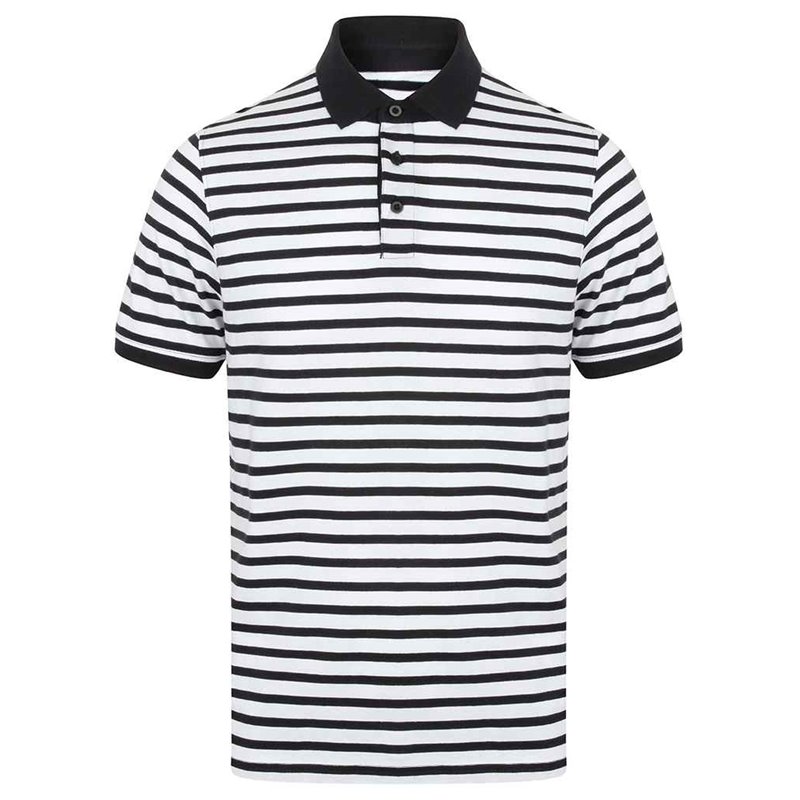 Front Row Striped Jersey Polo Shirt