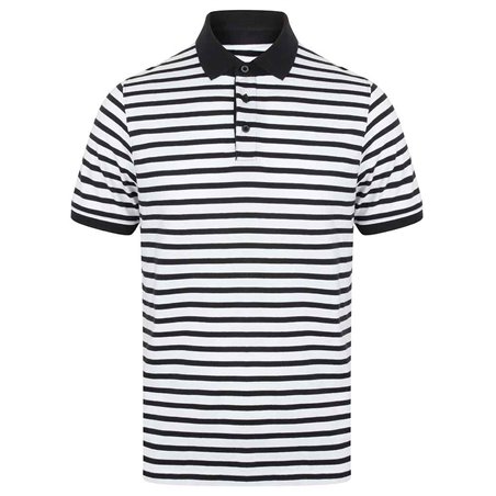 Front Row Striped Jersey Polo Shirt