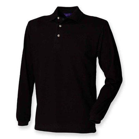 Henbury Long Sleeve Cotton Piqué Polo Shirt