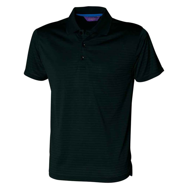 Henbury Coolplus Textured Stripe Piqué Polo Shirt