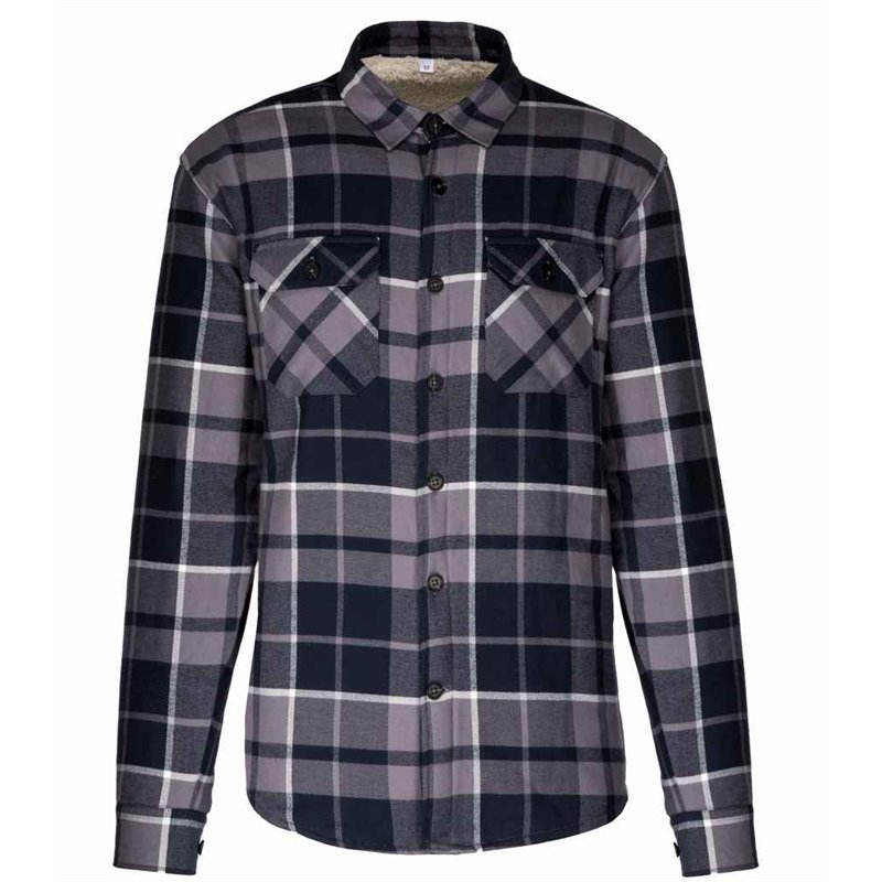 Kariban Sherpa Lined Checked Shirt Jacket